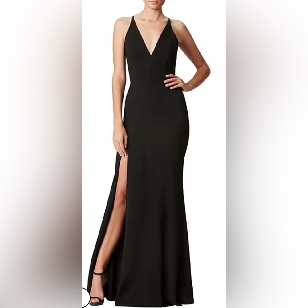 Dress The Population Iris High Slit Evening Gown, Size Medium (v)